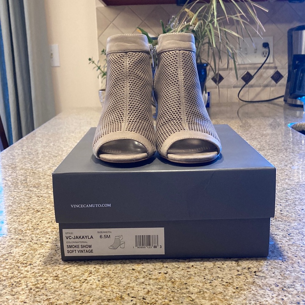 Vince Camuto Suede Open Toe Booties - image 1